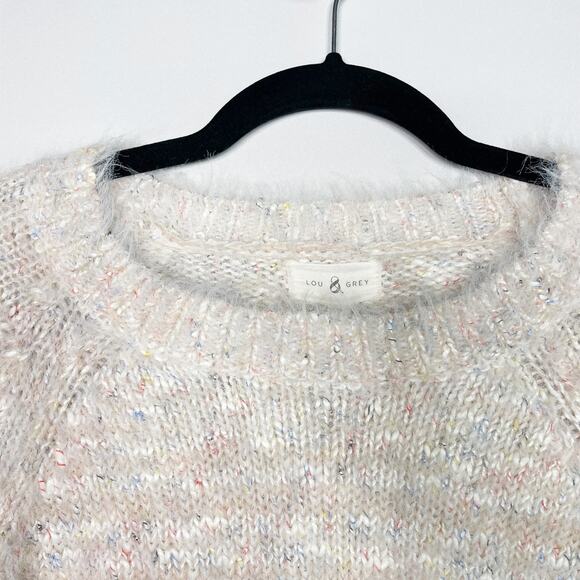 Lou & Grey Medium Light Pink Blush Eyelash Fuzzy Tunic Sweater Speckled Textured - Picture 5 of 9